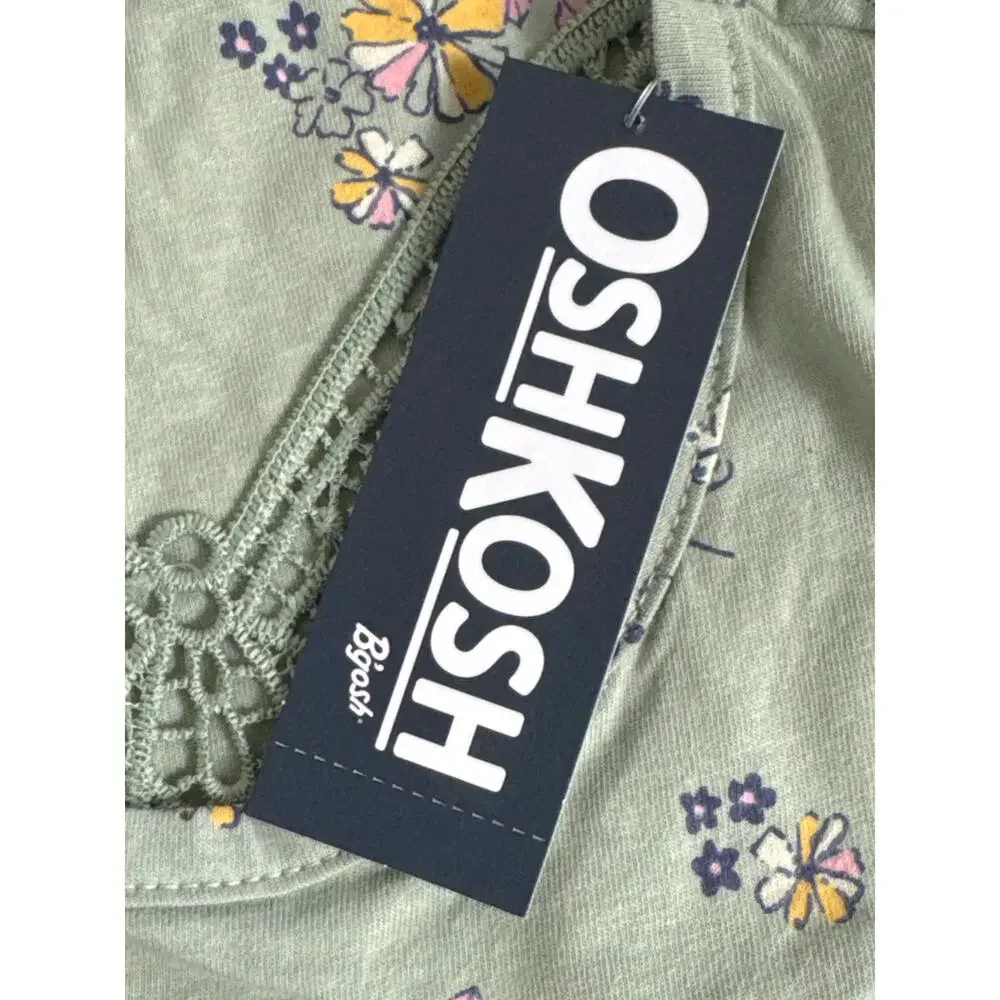NWT OshKosh Toddler Girls Sage‎ Green Butterfly Short Sleeve Top and Leggings 3T